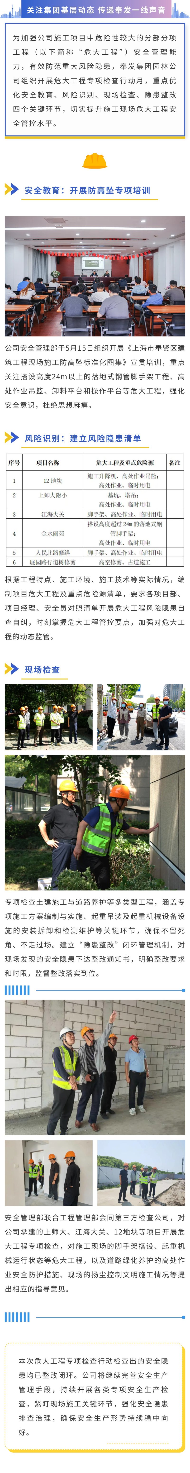园林公司开展危大工程专项检查行动